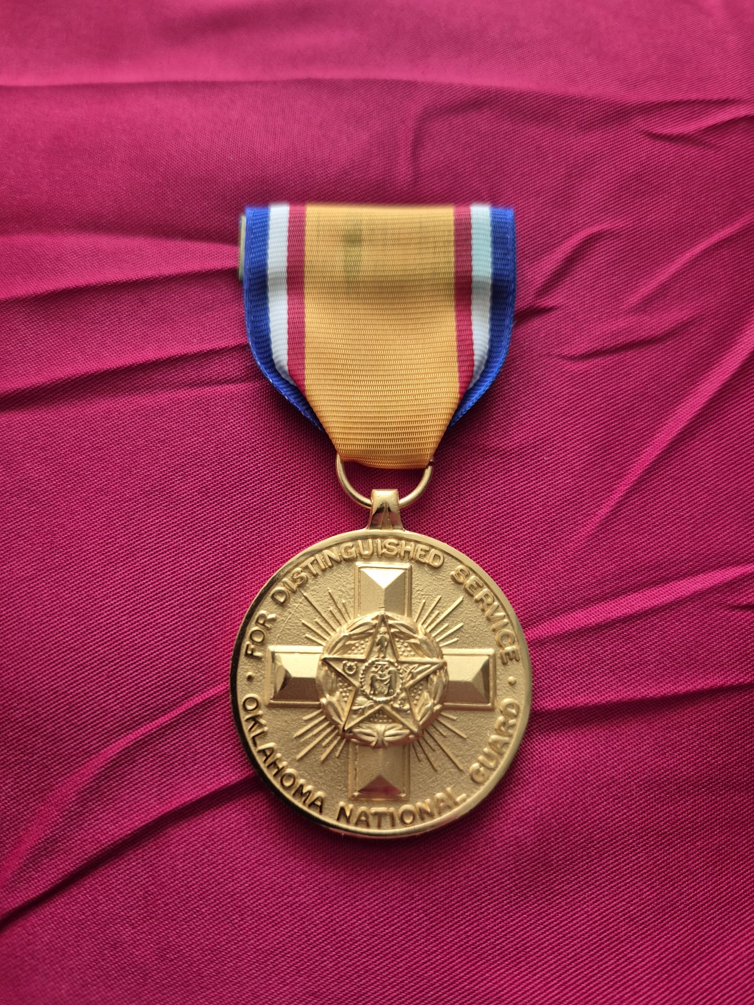 Oklahoma National Guard Distinguished Service Medal with ribbon. - Image 3