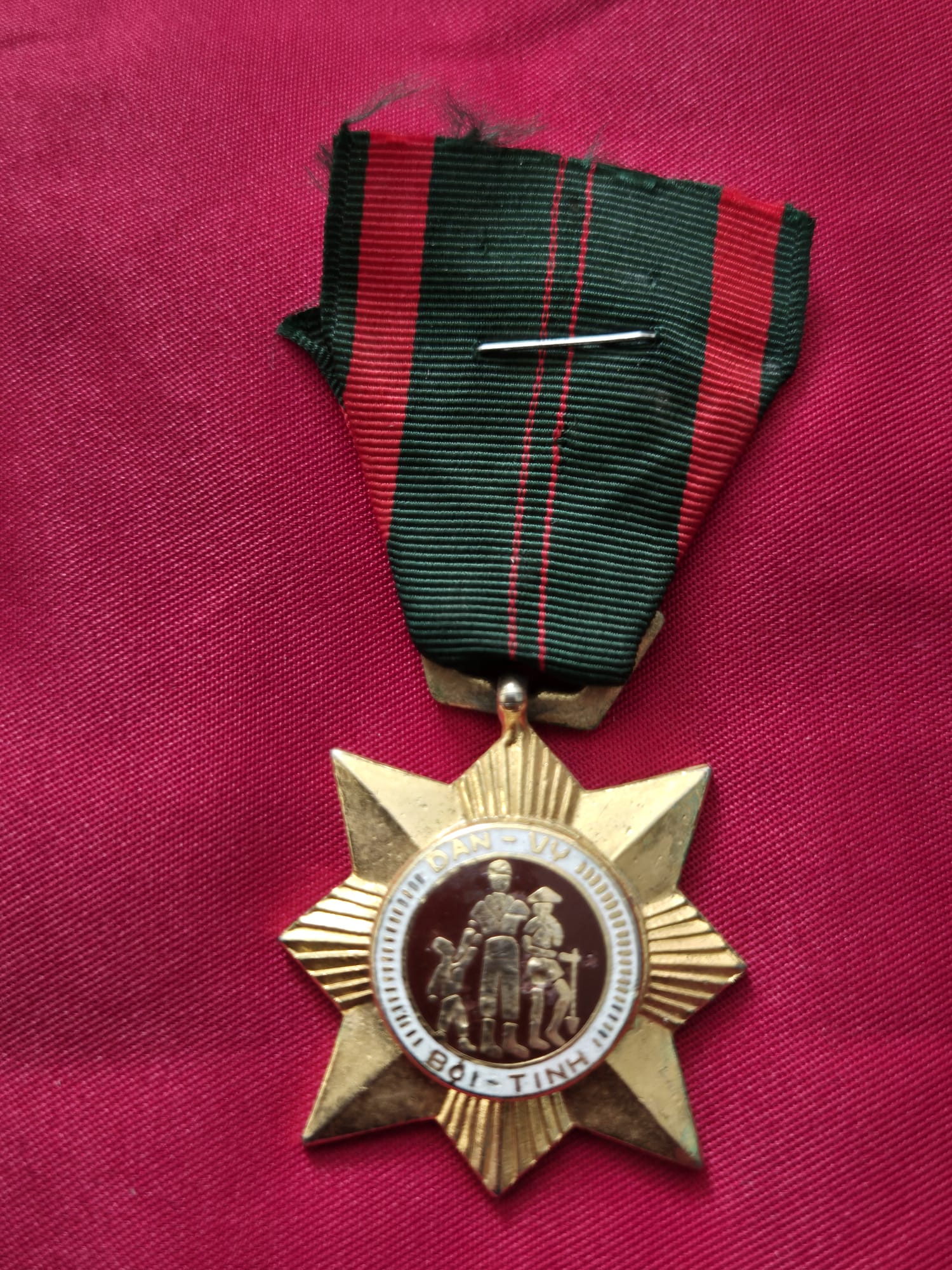 Republic of Vietnam Civil Actions Medal with green and red ribbon.