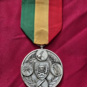 Republic of Zaire Medal for Agricultural Merit with tri-color ribbon.