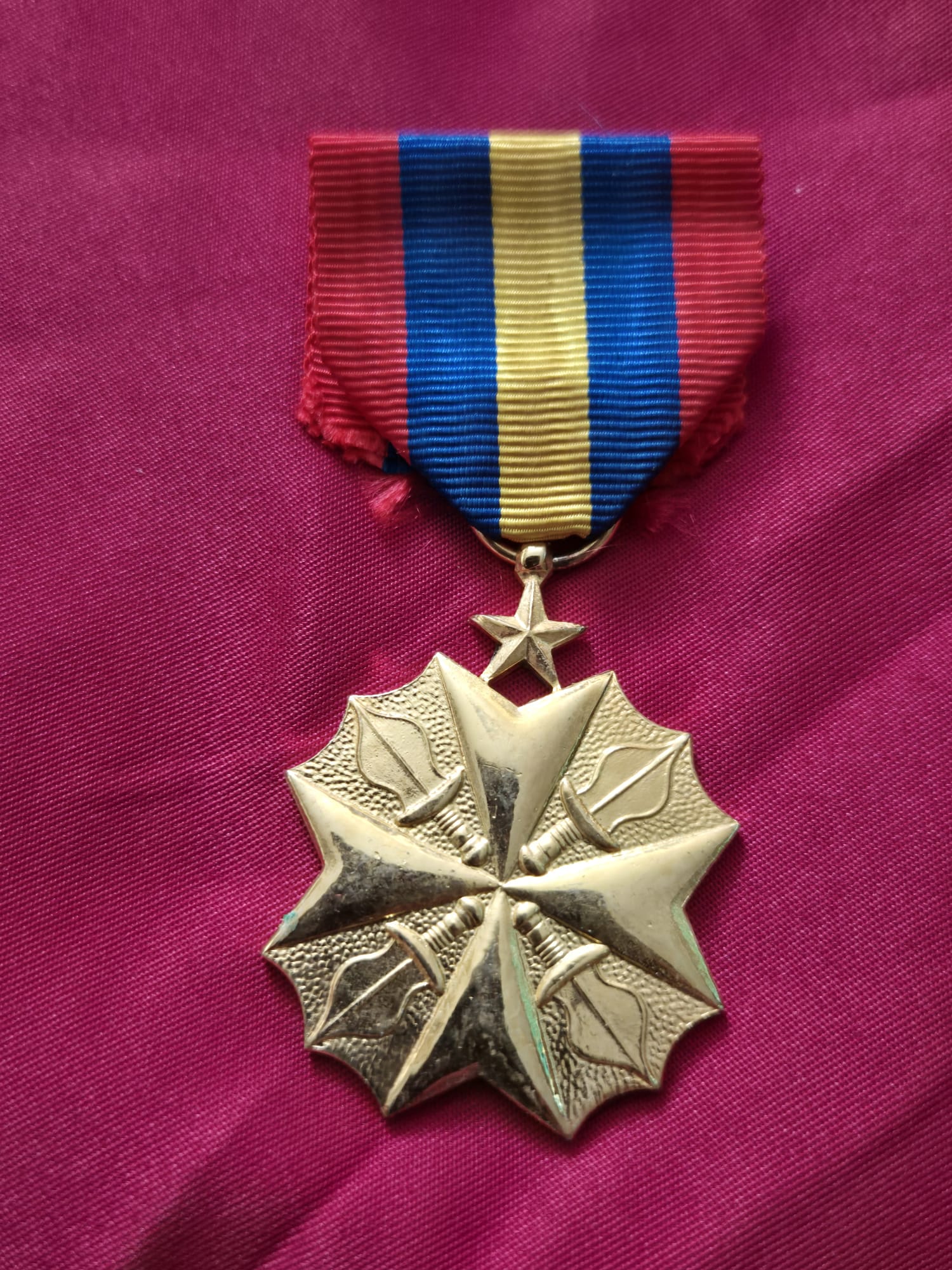 Zaire Republic Order of Civil Merit 1st Class medal with ribbon.