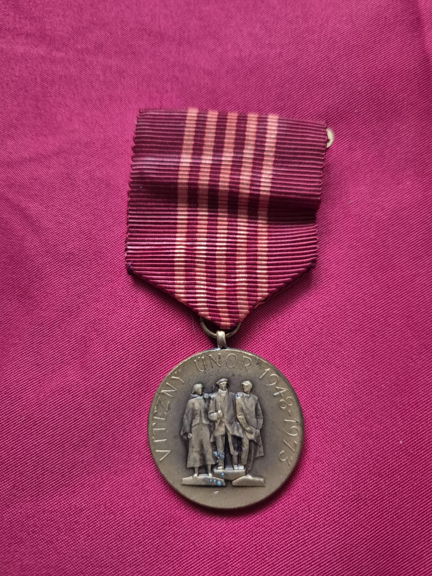 Czechoslovakian medal commemorating the 25th anniversary of the 1948 communist takeover.