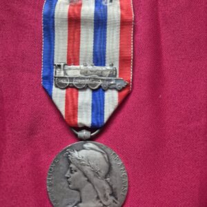 French Ministry of Public Works Railroads Silver Medal with locomotive emblem.